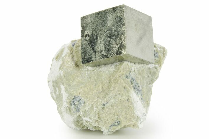 Natural Pyrite Cube In Rock - Navajun, Spain #361833